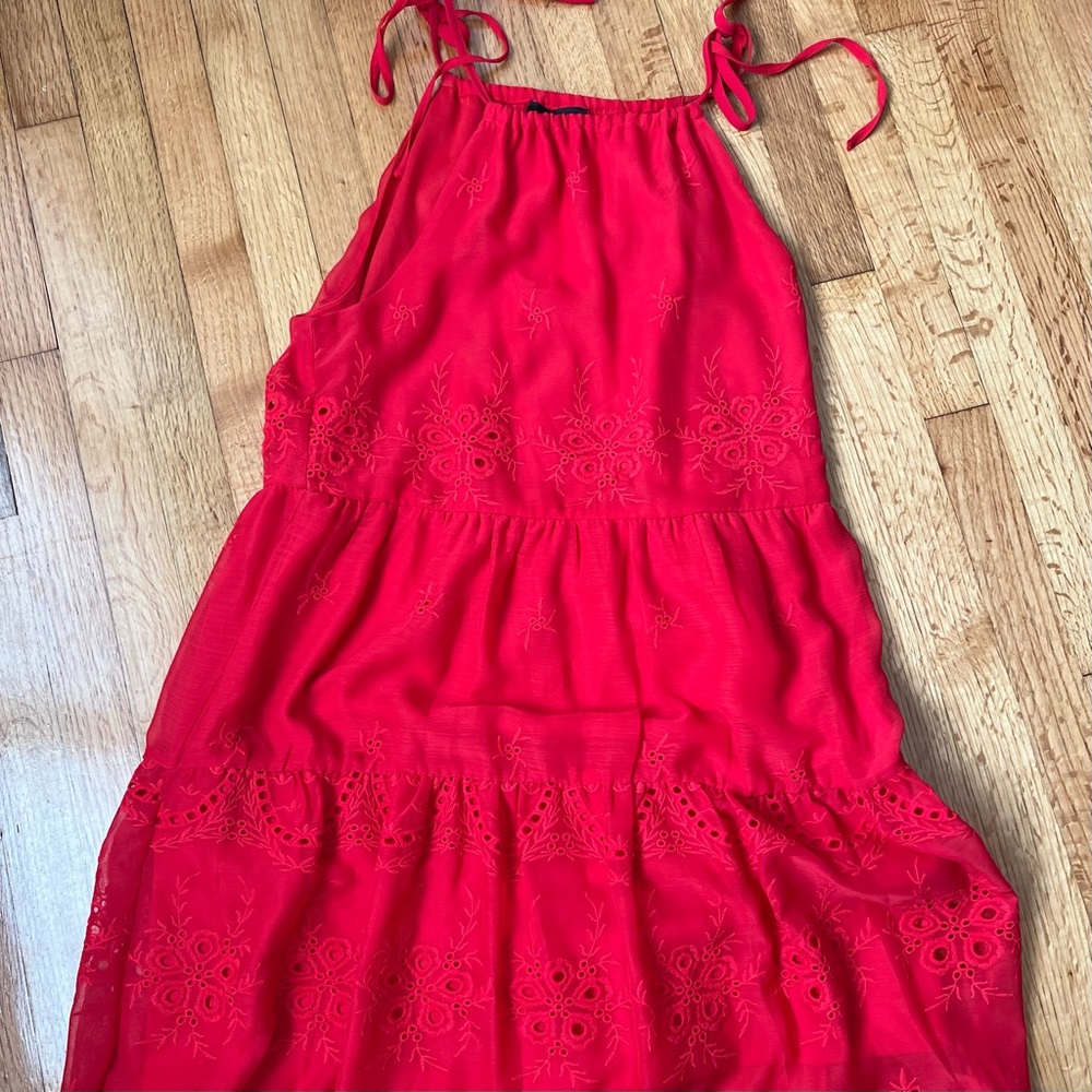 Red eyelet VICI dress